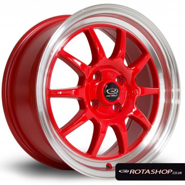 Rota GT3 16" 7" 4x100mm ET40 Red Polished Lip Single Rim